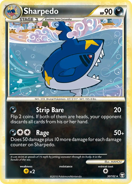 Sharpedo (30/102) [HeartGold & SoulSilver: Triumphant] - Pokemon Single