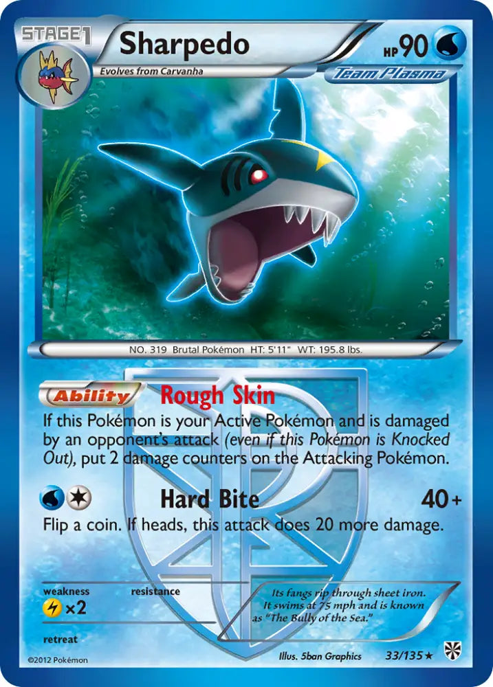 Sharpedo (33/135) [Black & White: Plasma Storm] - Pokemon Single
