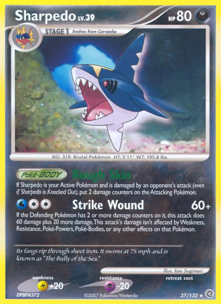 Sharpedo (37/132) [Diamond & Pearl: Secret Wonders] - Pokemon Single