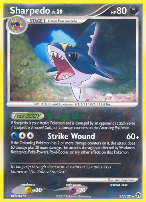 Sharpedo (37/132) [Diamond & Pearl: Secret Wonders] - Pokemon Single