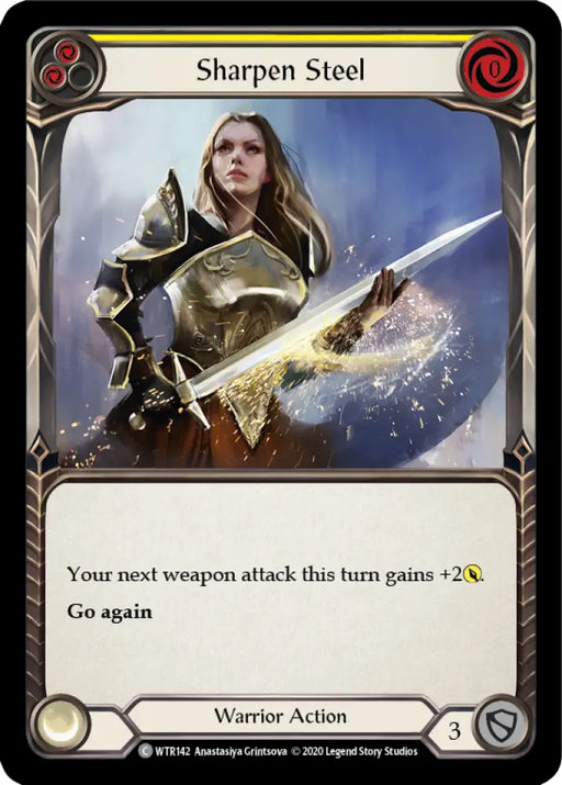 Sharpen Steel (Yellow) [Welcome to Rathe Unlimited] Unlimited Rainbow Foil - Flesh And Blood Single
