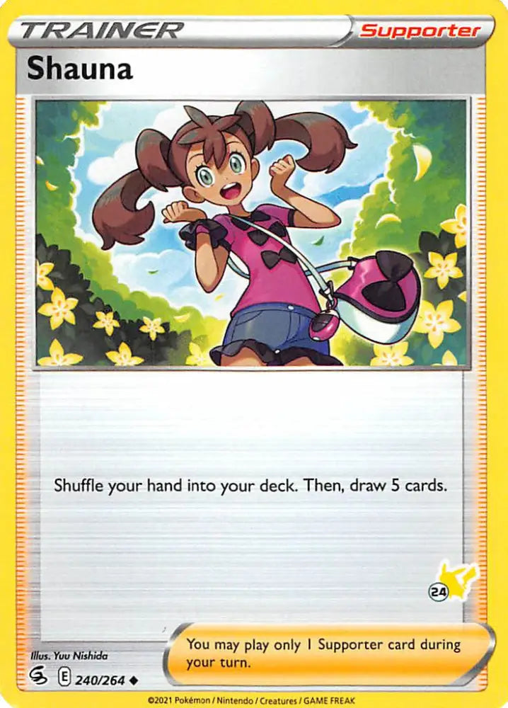 Shauna (240/264) (Pikachu Stamp #24) [Battle Academy 2022] - Pokemon Single