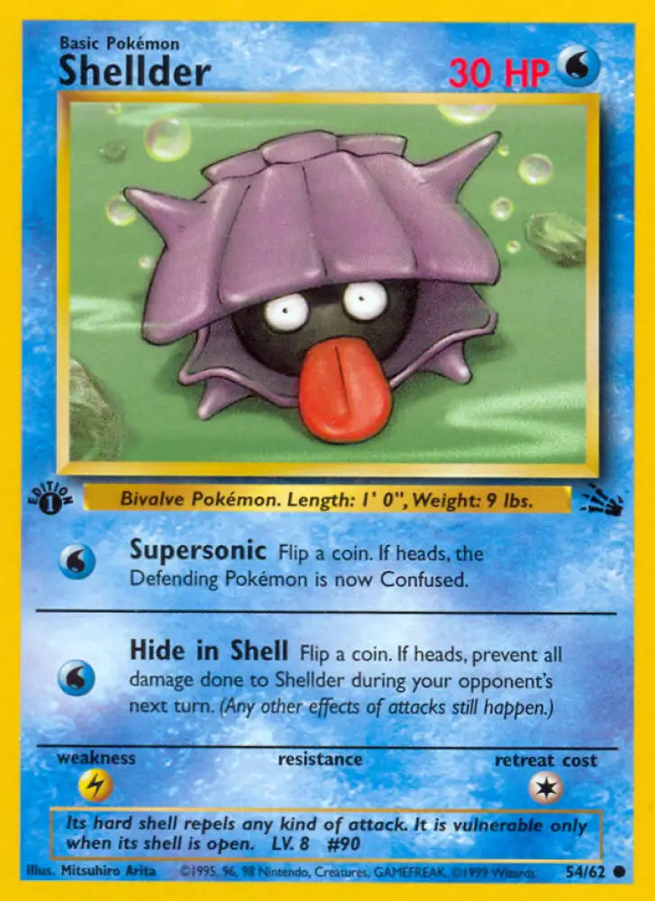 Shellder (54/62) [Fossil 1st Edition] - Pokemon Single
