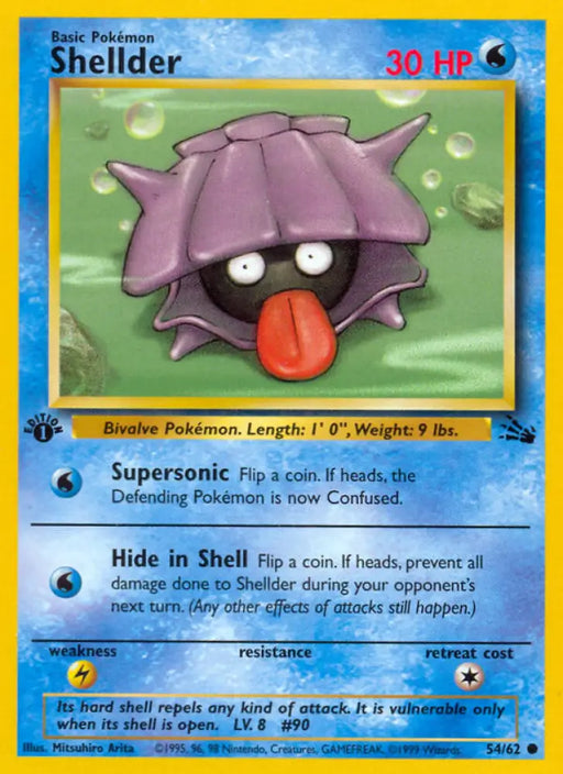 Shellder (54/62) [Fossil 1st Edition] - Pokemon Single