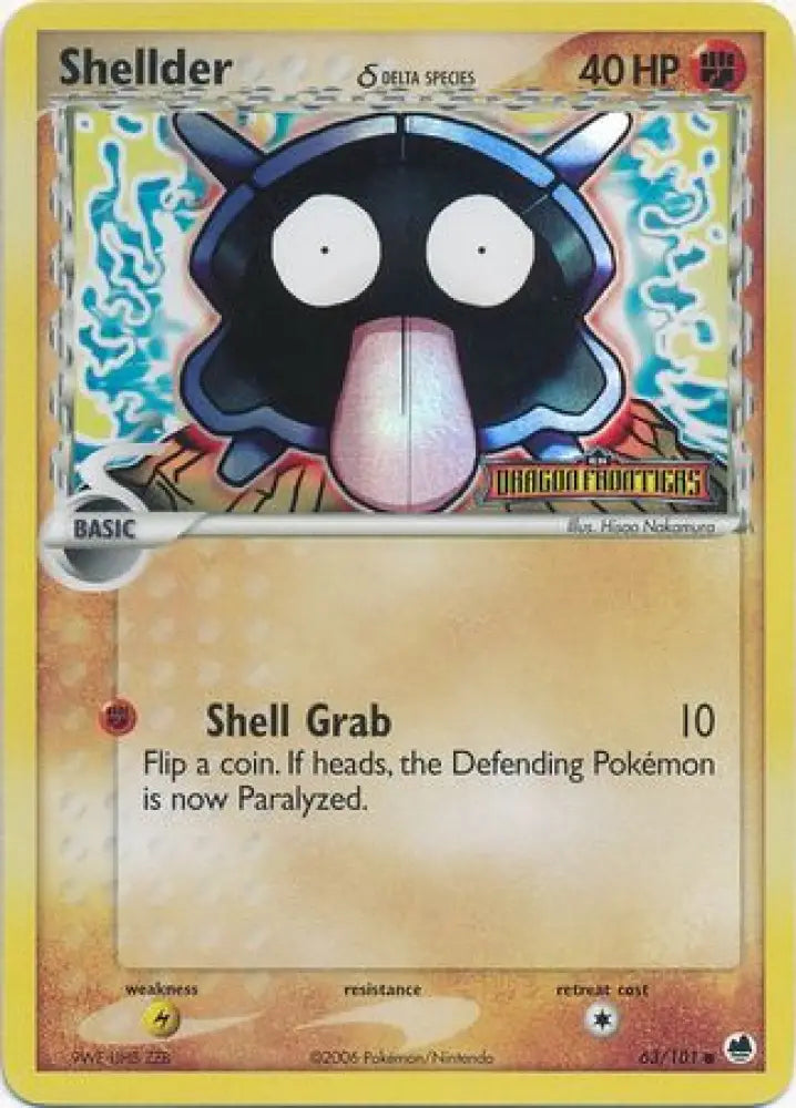 Shellder (63/101) (Delta Species) (Stamped) [EX: Dragon Frontiers] - Pokemon Single
