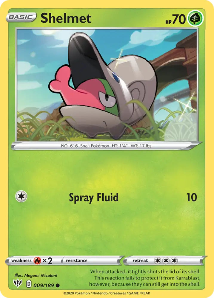 Shelmet (009/189) [Sword & Shield: Darkness Ablaze] - Pokemon Single