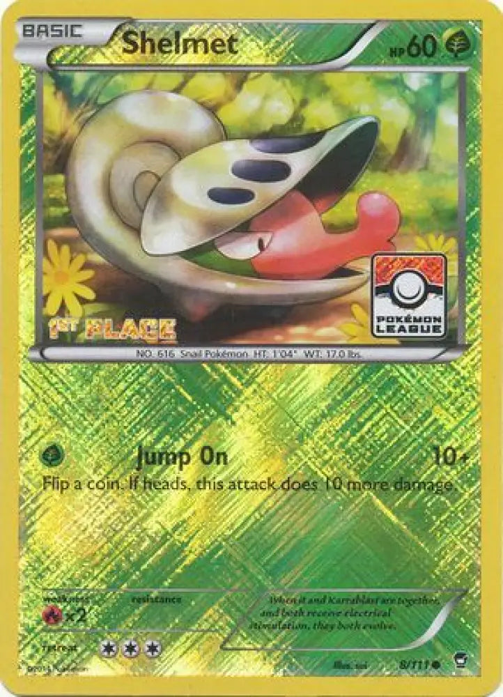 Shelmet (8/111) (League Promo 1st Place) [XY: Furious Fists] - Pokemon Single