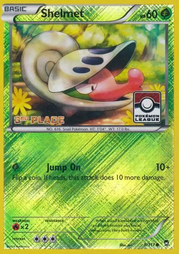 Shelmet (8/111) (League Promo 3rd Place) [XY: Furious Fists] - Pokemon Single