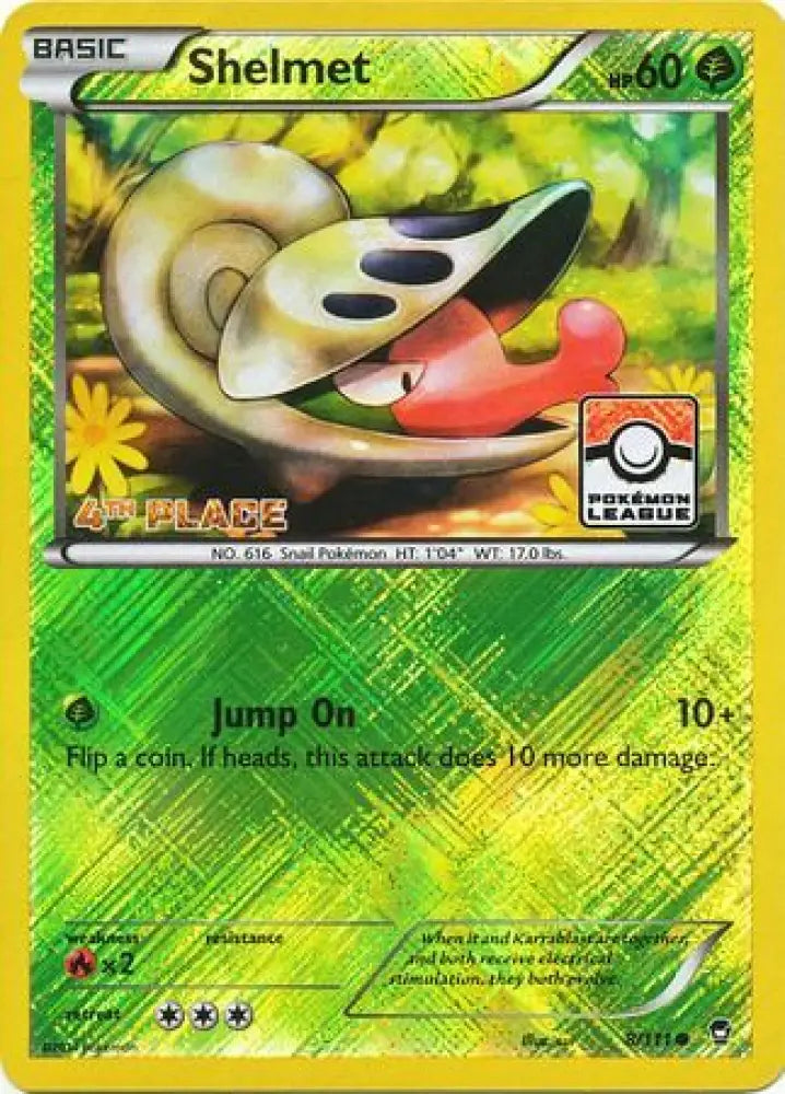 Shelmet (8/111) (League Promo 4th Place) [XY: Furious Fists] - Pokemon Single