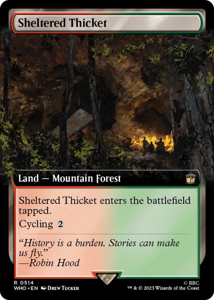 Sheltered Thicket (Extended Art) [Doctor Who] - MTG Single