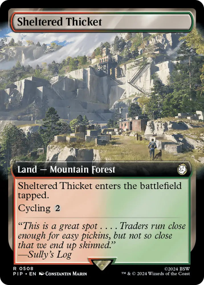Sheltered Thicket (Extended Art) [Fallout] - MTG Single