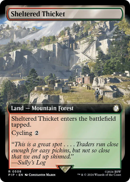 Sheltered Thicket (Extended Art) [Fallout] - MTG Single