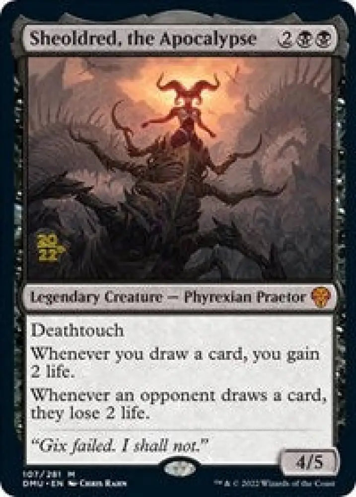 Sheoldred, the Apocalypse (107) [Prerelease Cards]