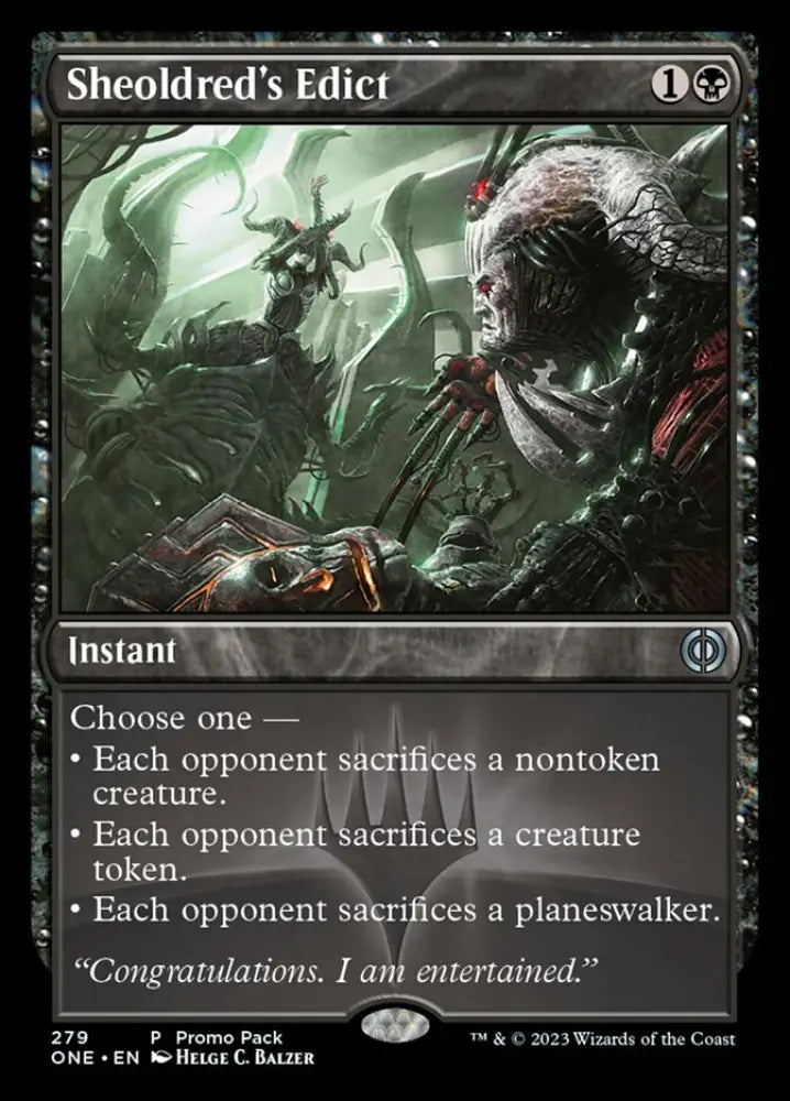 Sheoldred’s Edict (Promo Pack) [Phyrexia: All Will Be One Promos] - MTG Single