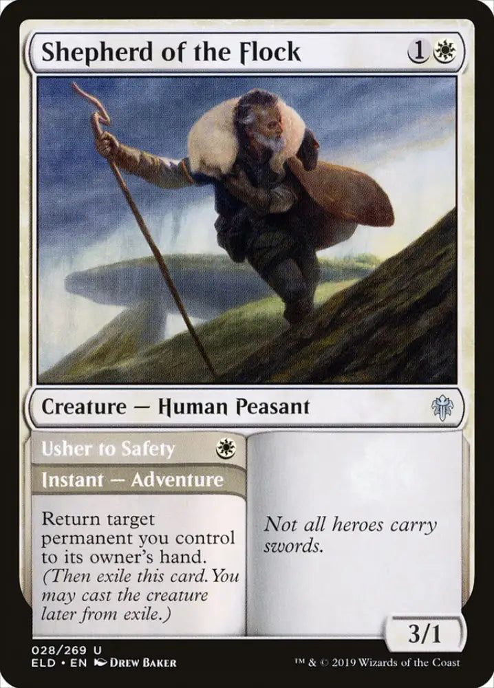 Shepherd of the Flock // Usher to Safety [Throne of Eldraine] - MTG Single