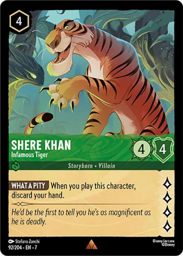 Shere Khan - Infamous Tiger (92/204) [Archazia’s Island] - Lorcana Single
