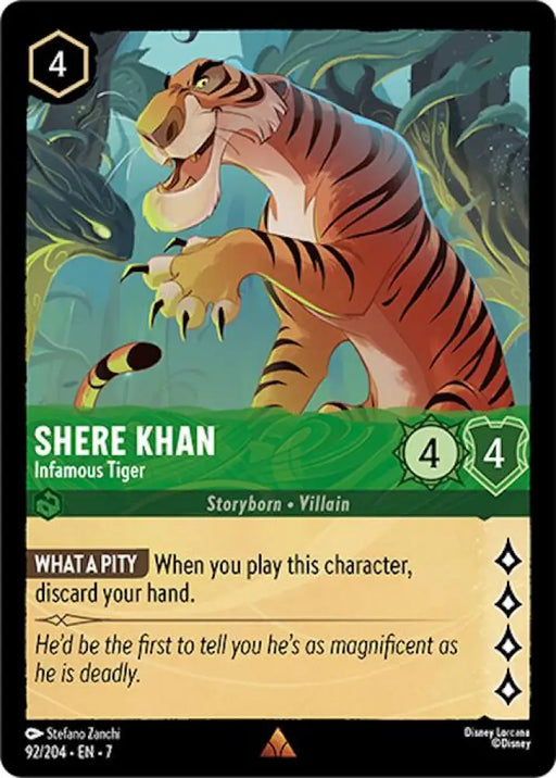 Shere Khan - Infamous Tiger (92/204) [Archazia’s Island] - Lorcana Single