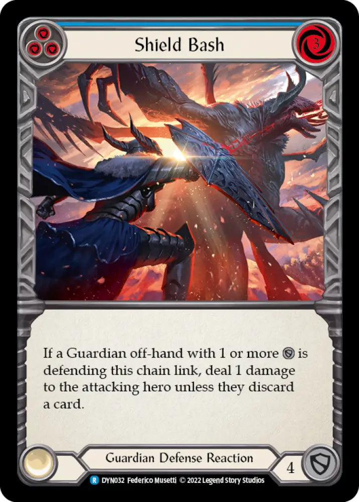 Shield Bash (Blue) [Dynasty] Rainbow Foil - Flesh And Blood Single