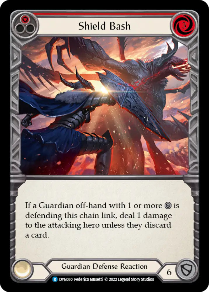 Shield Bash (Red) [Dynasty] Rainbow Foil - Flesh And Blood Single