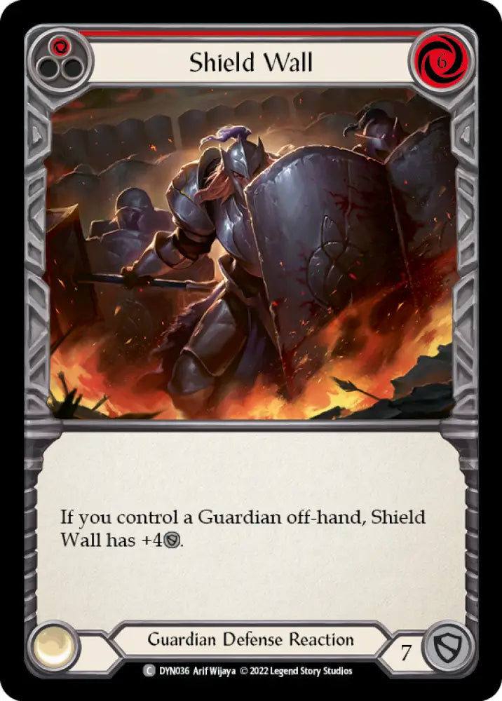 Shield Wall (Red) [Dynasty] Rainbow Foil - Flesh And Blood Single