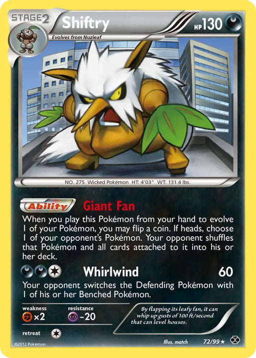 Shiftry (72/99) [Black & White: Next Destinies] - Pokemon Single