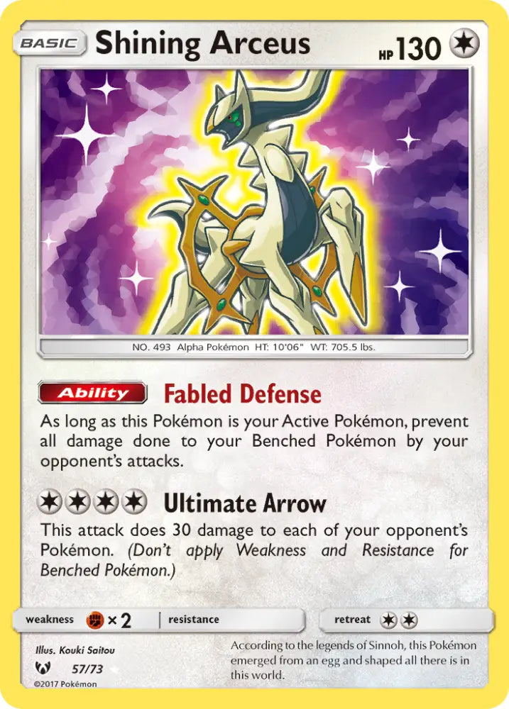 Shining Arceus (57/73) [Sun & Moon: Shining Legends] - Pokemon Single