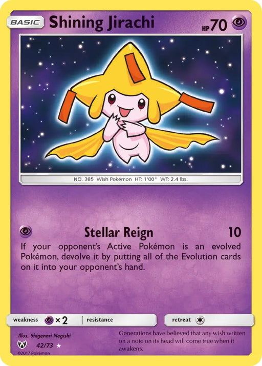 Shining Jirachi (42/73) [Sun & Moon: Shining Legends] - Pokemon Single