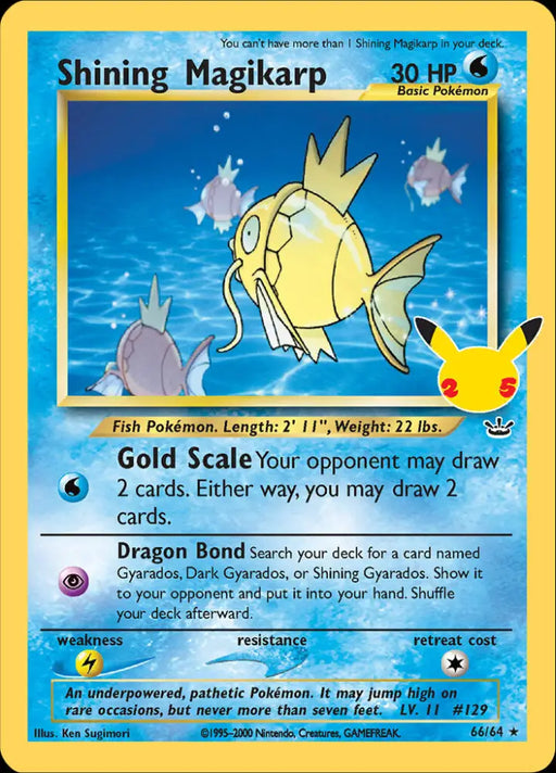 Shining Magikarp (66/64) [Celebrations: 25th Anniversary - Classic Collection] - Pokemon Single