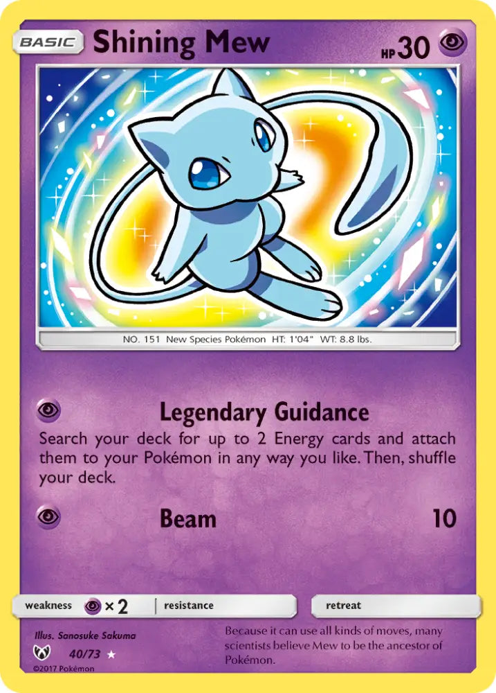 Shining Mew (40/73) [Sun & Moon: Shining Legends] - Pokemon Single