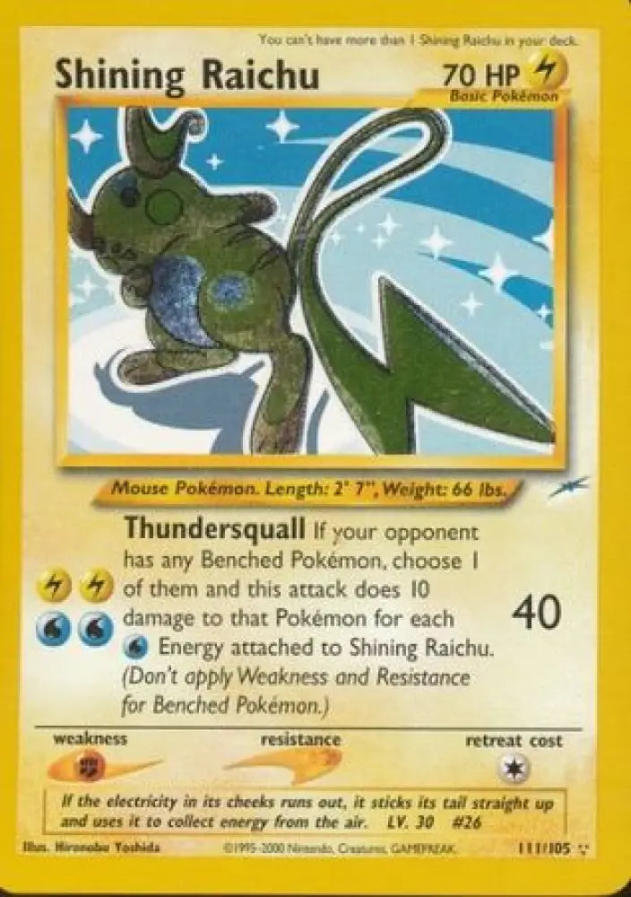 Shining Raichu (111/105) [Neo Destiny Unlimited] - Pokemon Single
