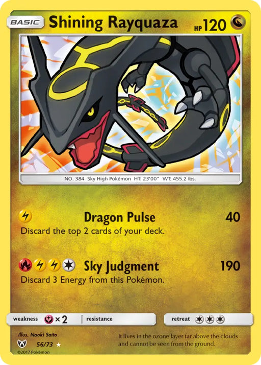 Shining Rayquaza (56/73) [Sun & Moon: Shining Legends] - Pokemon Single