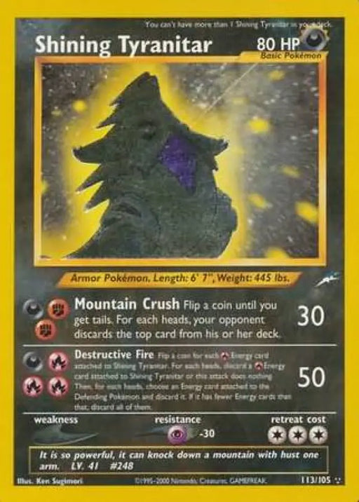 Shining Tyranitar (113/105) [Neo Destiny Unlimited] - Pokemon Single
