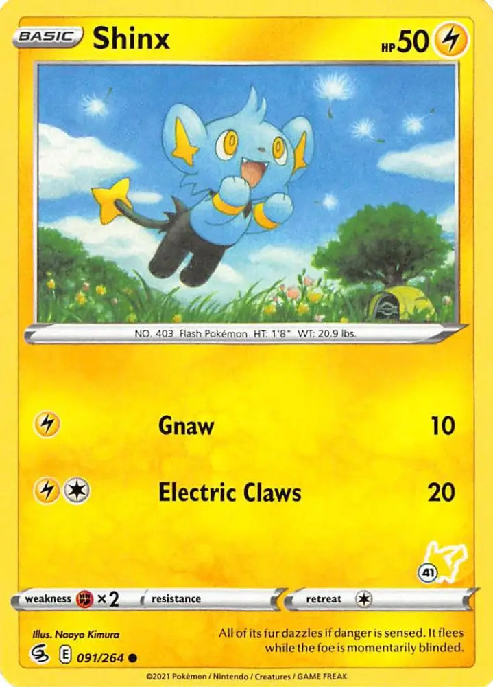 Shinx (091/264) (Pikachu Stamp #41) [Battle Academy 2022] - Pokemon Single