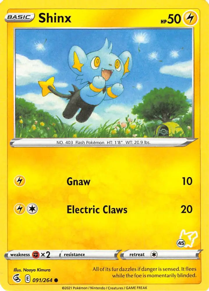 Shinx (091/264) (Pikachu Stamp #45) [Battle Academy 2022] - Pokemon Single