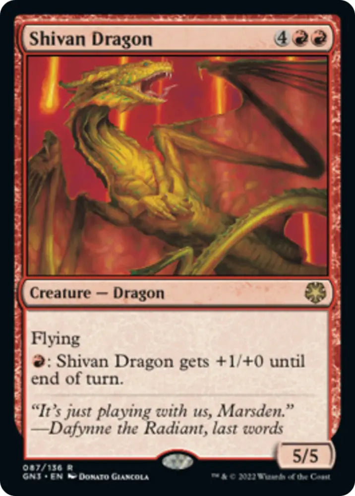 Shivan Dragon [Game Night: Free-for-All] - MTG Single