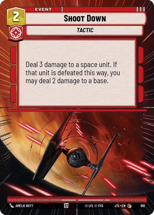 Shoot Down (Hyperspace Foil) (910) [Jump to Lightspeed] - Star Wars: Unlimited Single