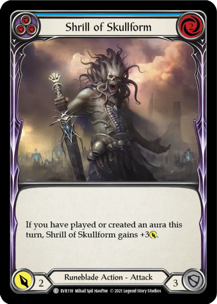 Shrill of Skullform (Blue) [Everfest] 1st Edition Normal - Flesh And Blood Single