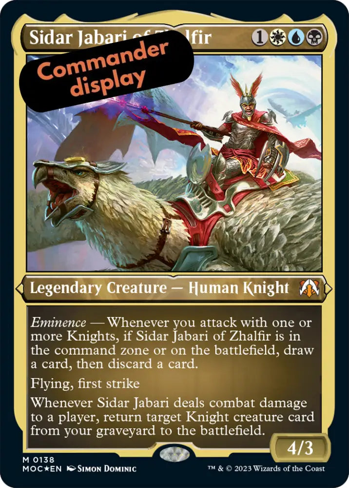Sidar Jabari of Zhalfir (Display Commander) [March of the Machine Commander] - MTG Single
