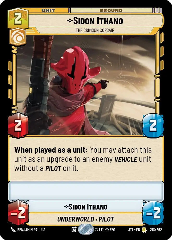 Sidon Ithano - The Crimson Corsair (213/262) [Jump to Lightspeed] - Star Wars: Unlimited Single