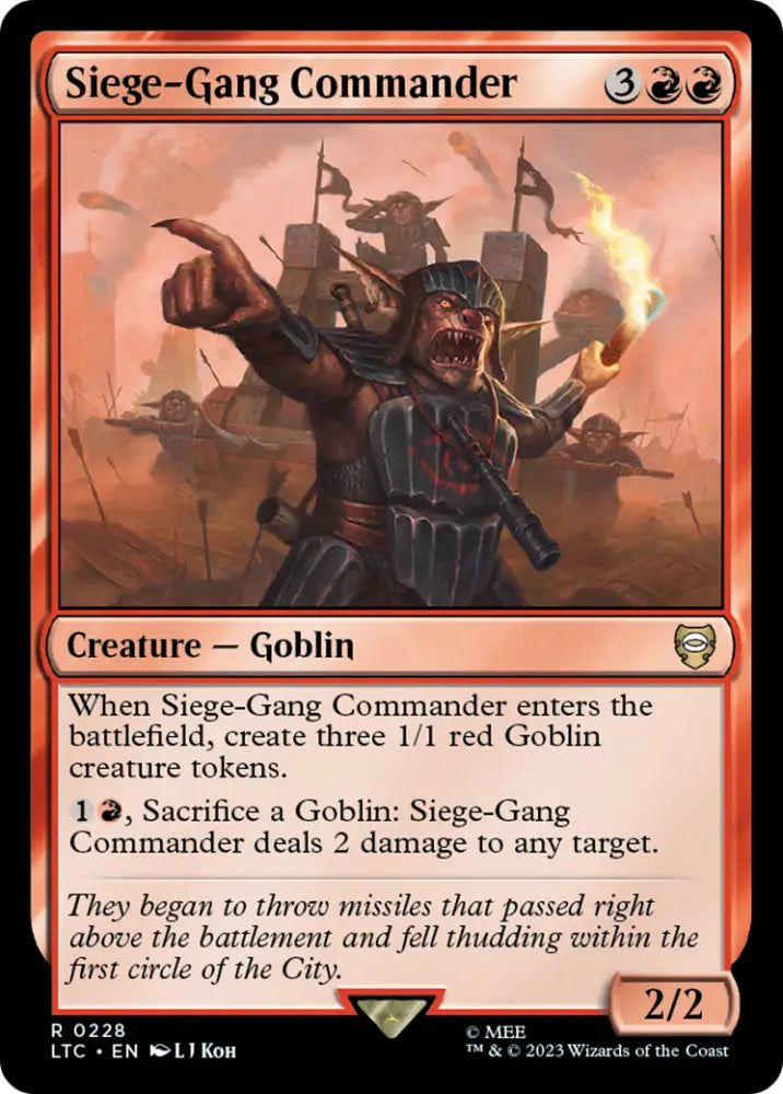 Siege-Gang Commander [The Lord of the Rings: Tales of Middle-Earth Commander] - MTG Single