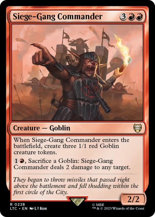 Siege-Gang Commander [The Lord of the Rings: Tales of Middle-Earth Commander] - MTG Single