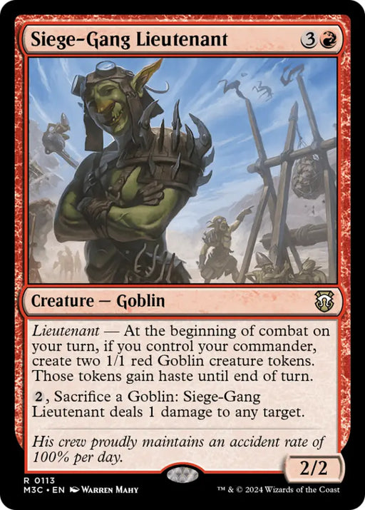 Siege-Gang Lieutenant [Modern Horizons 3 Commander] - MTG Single