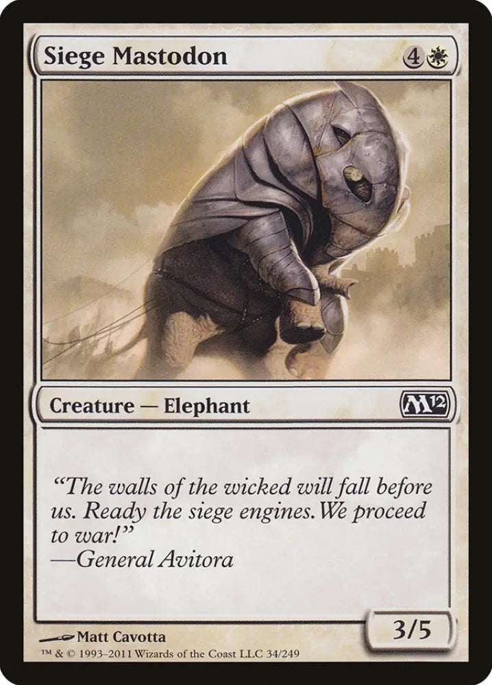 Siege Mastodon [Magic 2012] - MTG Single