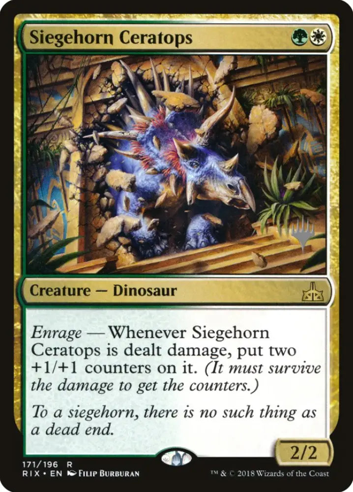 Siegehorn Ceratops (Promo Pack) [Rivals of Ixalan Promos] - MTG Single
