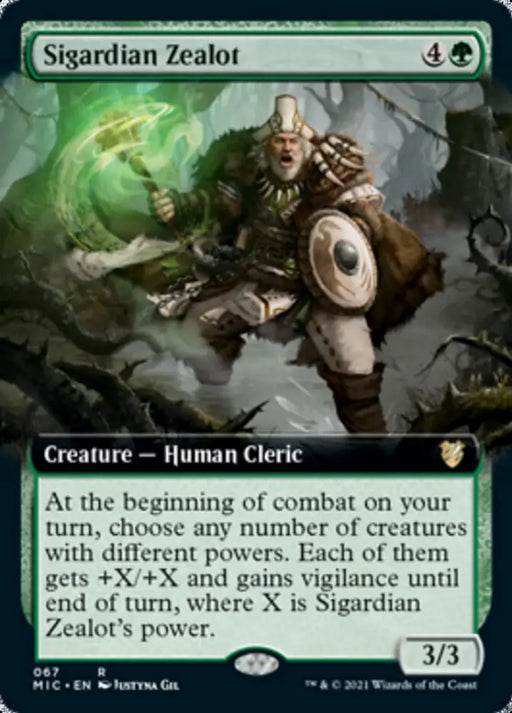 Sigardian Zealot (Extended Art) [Innistrad: Midnight Hunt Commander] - MTG Single