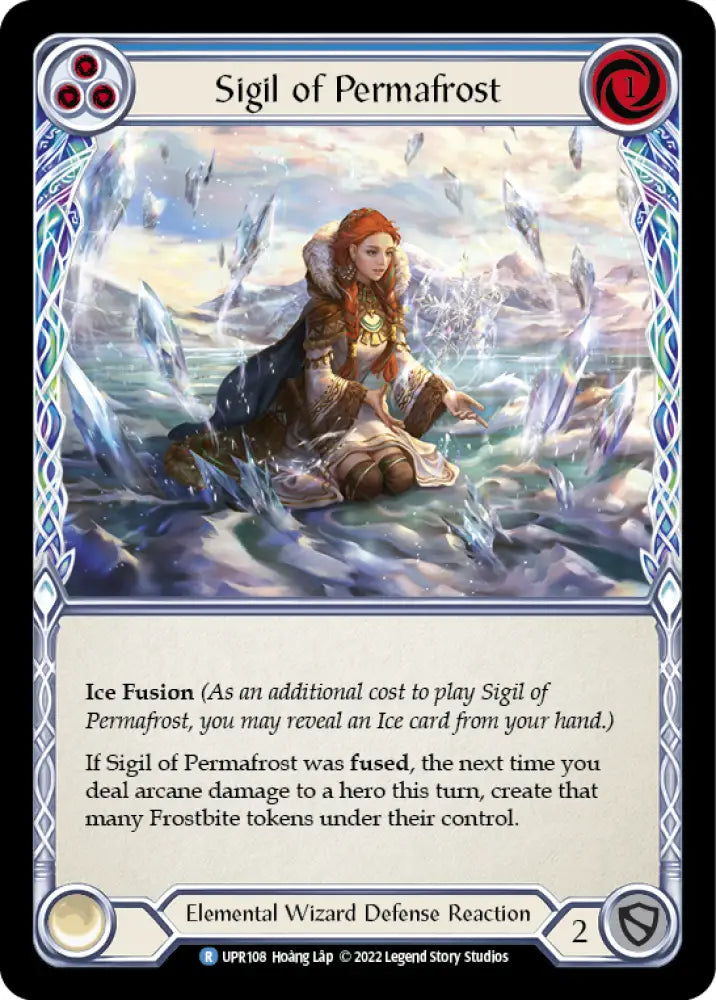 Sigil of Permafrost (Blue) [Uprising] Rainbow Foil - Flesh And Blood Single