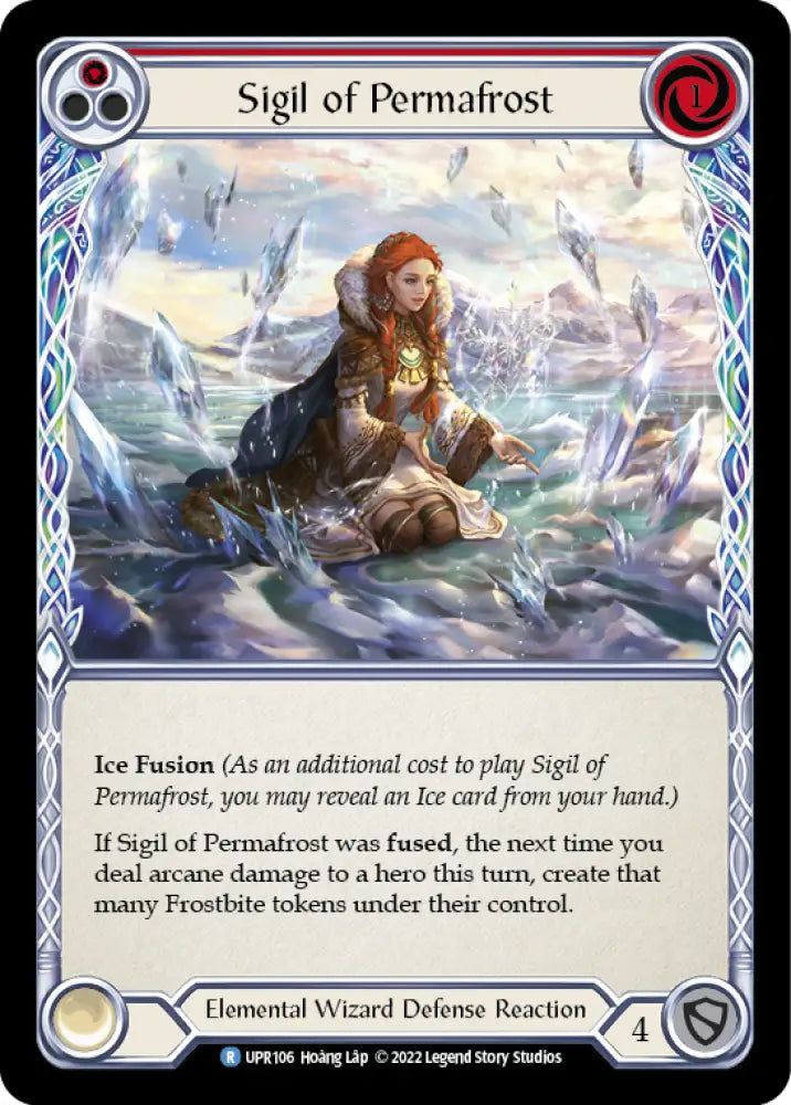 Sigil of Permafrost (Red) [Uprising] Rainbow Foil - Flesh And Blood Single