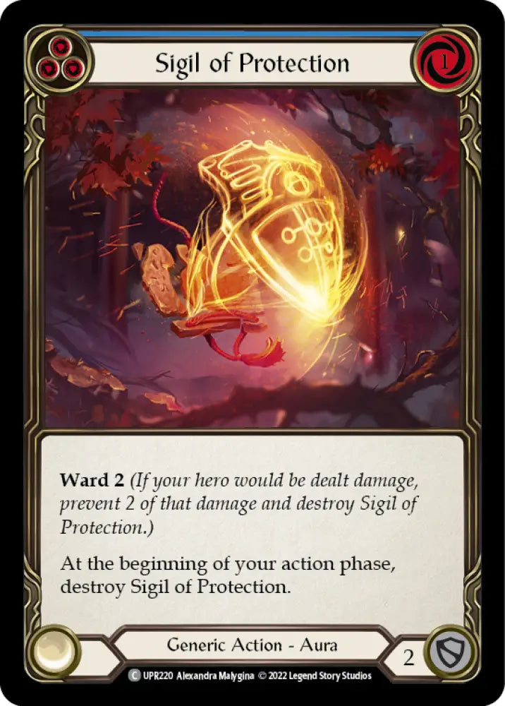 Sigil of Protection (Blue) [Uprising] Rainbow Foil - Flesh And Blood Single