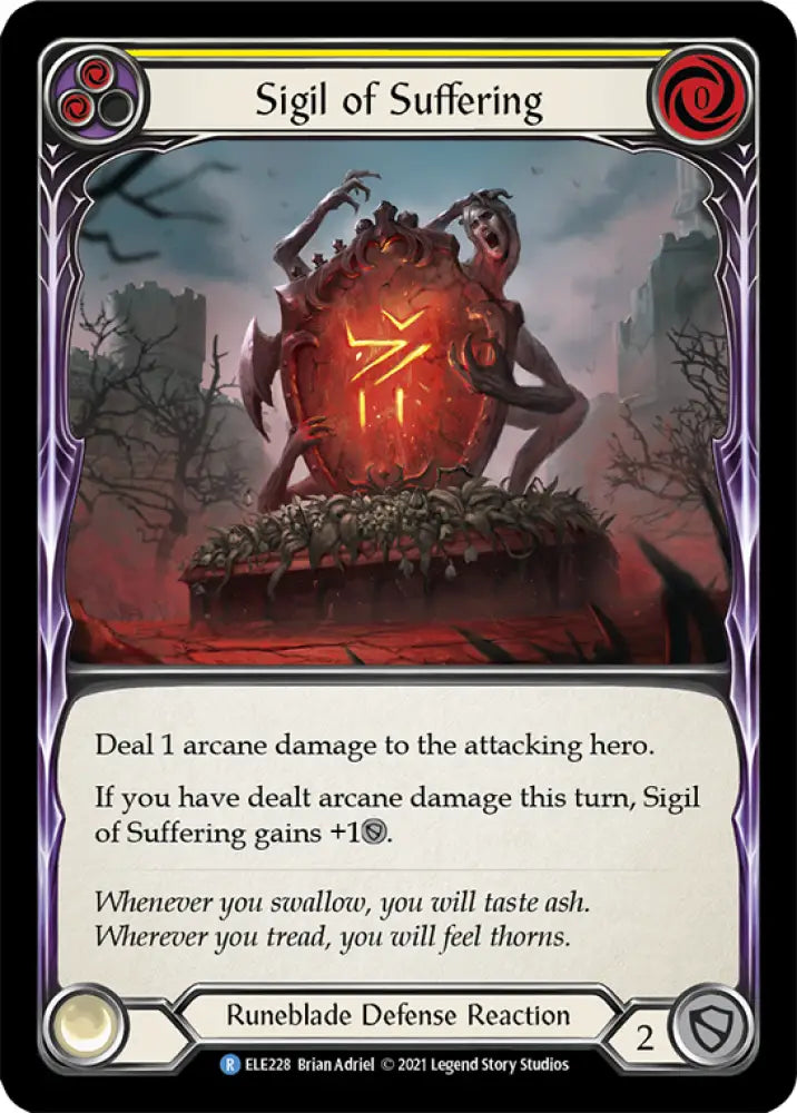 Sigil of Suffering (Yellow) [Tales of Aria 1st Edition] 1st Edition Rainbow Foil - Flesh And Blood Single