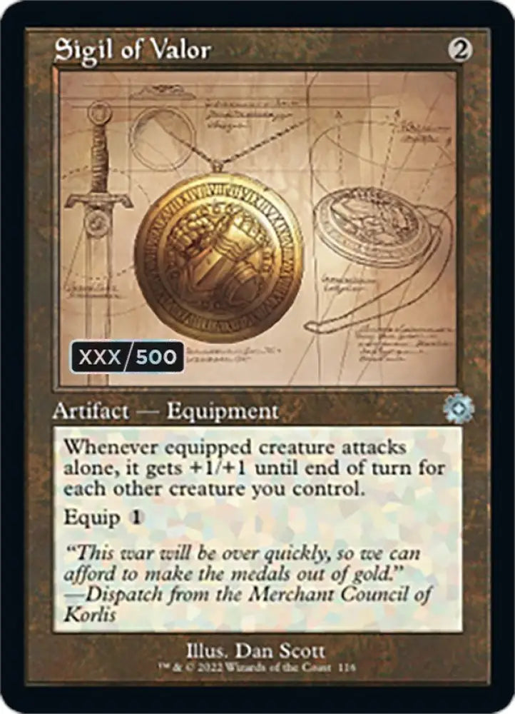 Sigil of Valor (Retro Schematic) (Serialized) [The Brothers’ War Retro Artifacts] - MTG Single
